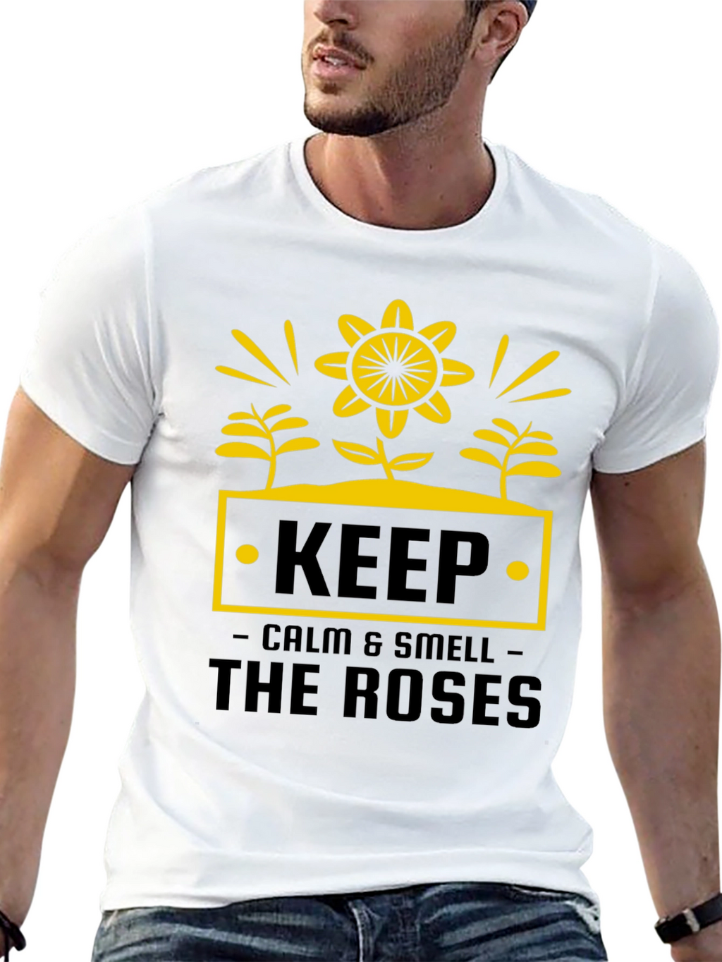 Keep Calm & Smell the Roses Graphic Tee