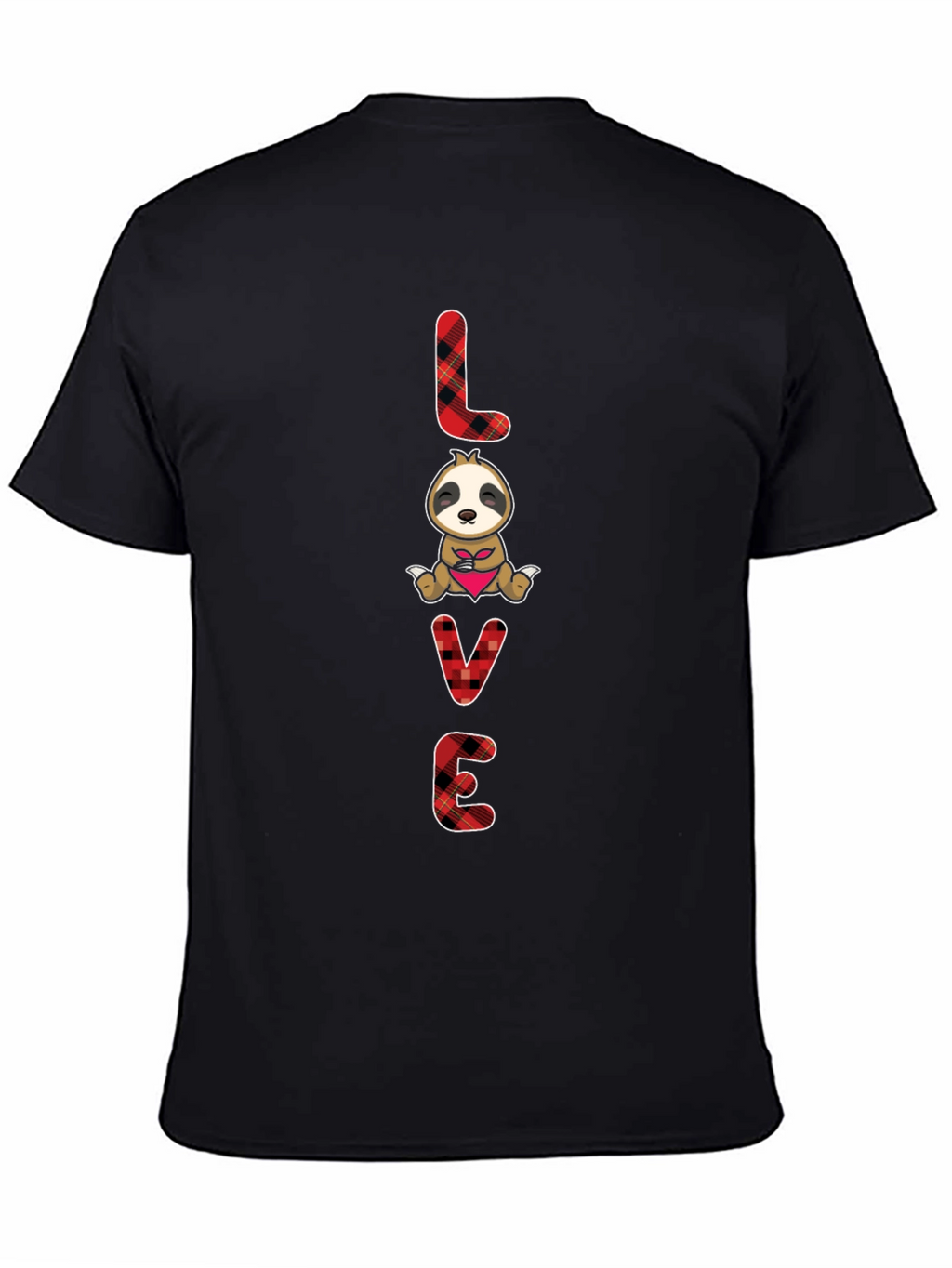 LOVE Sloth Valentines Day Black T-Shirt