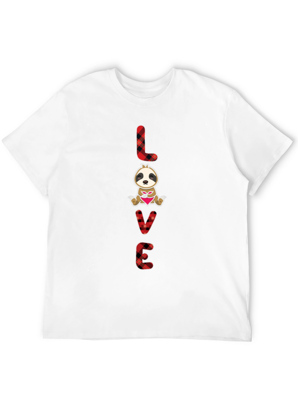 LOVE Sloth Valentines Day Black T-Shirt