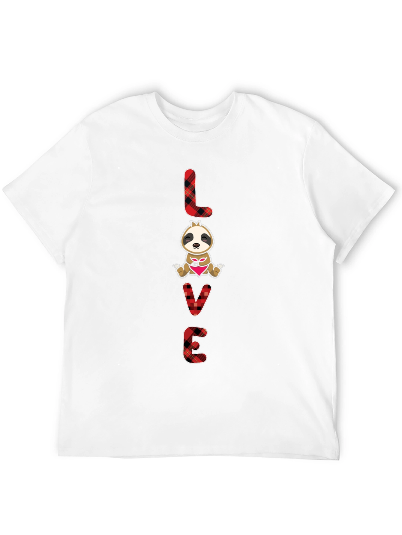 LOVE Sloth Valentines Day Black T-Shirt