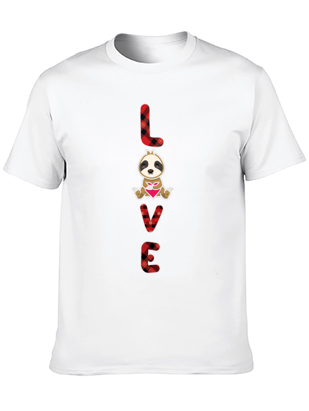 LOVE Sloth Valentines Day Black T-Shirt