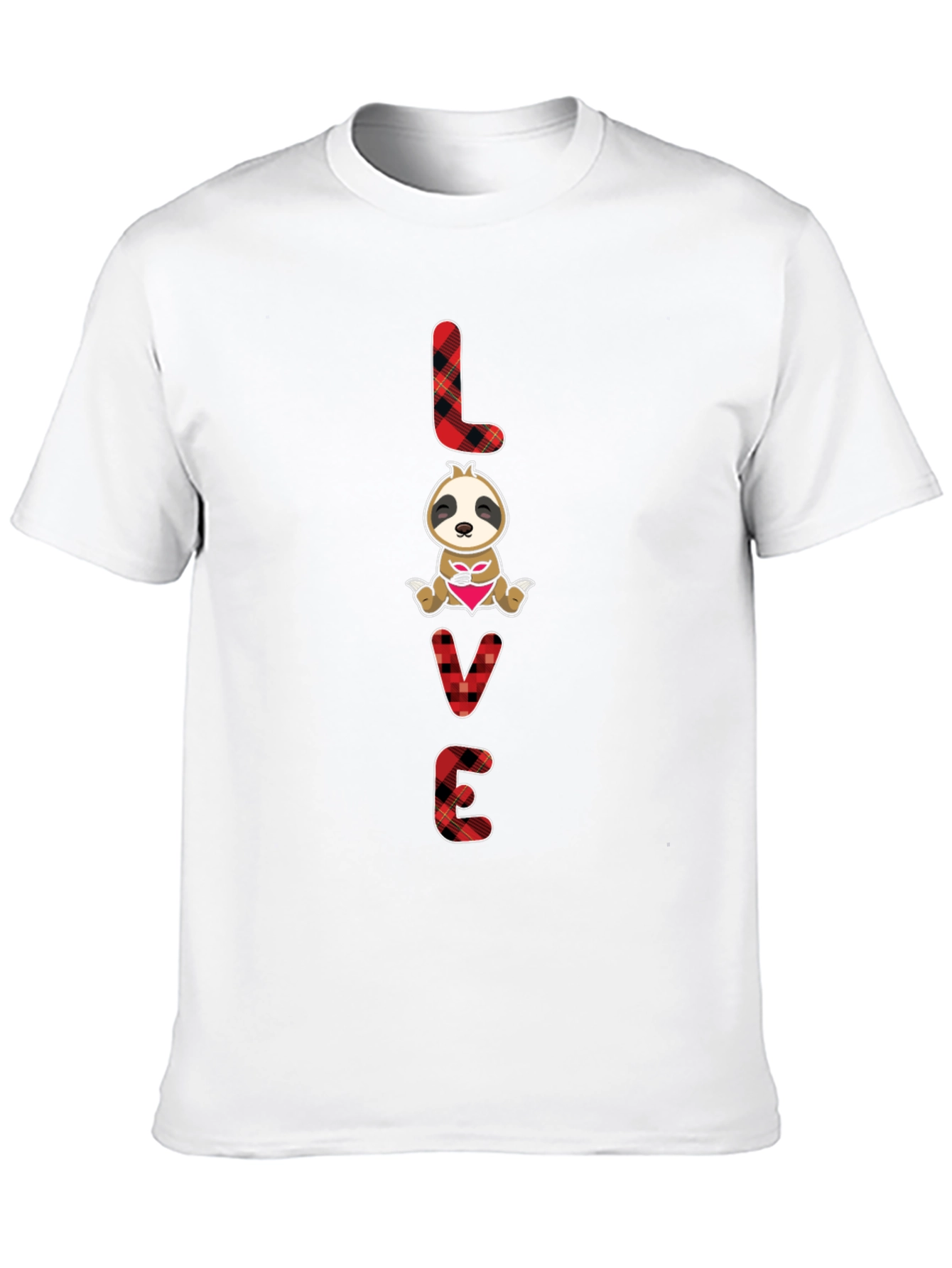 LOVE Sloth Valentines Day Black T-Shirt