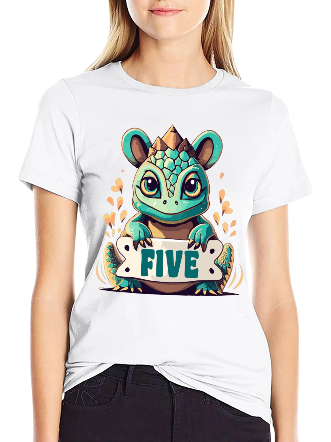Kids 5th Birthday Dinosaur T-Shirt