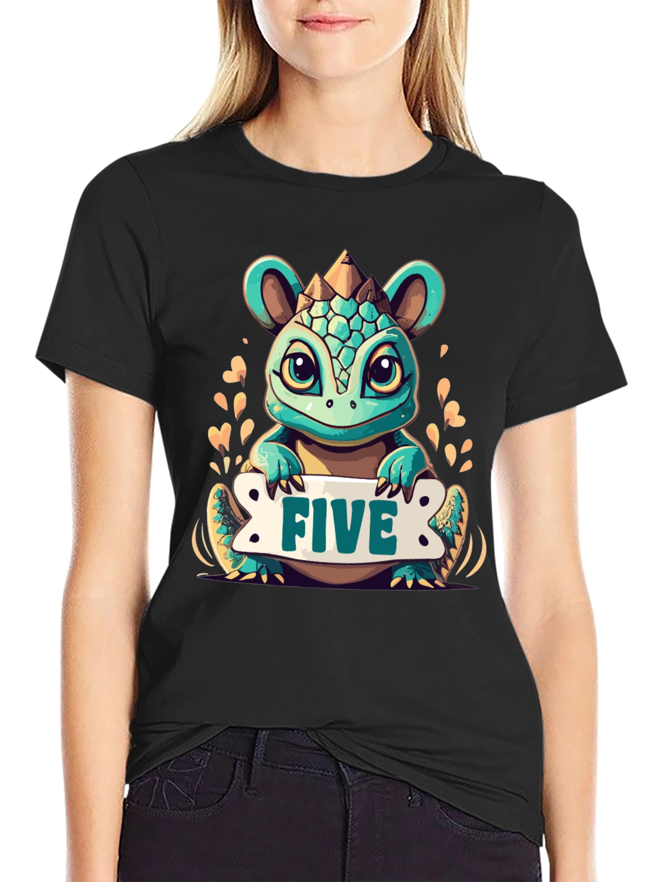 Kids 5th Birthday Dinosaur T-Shirt