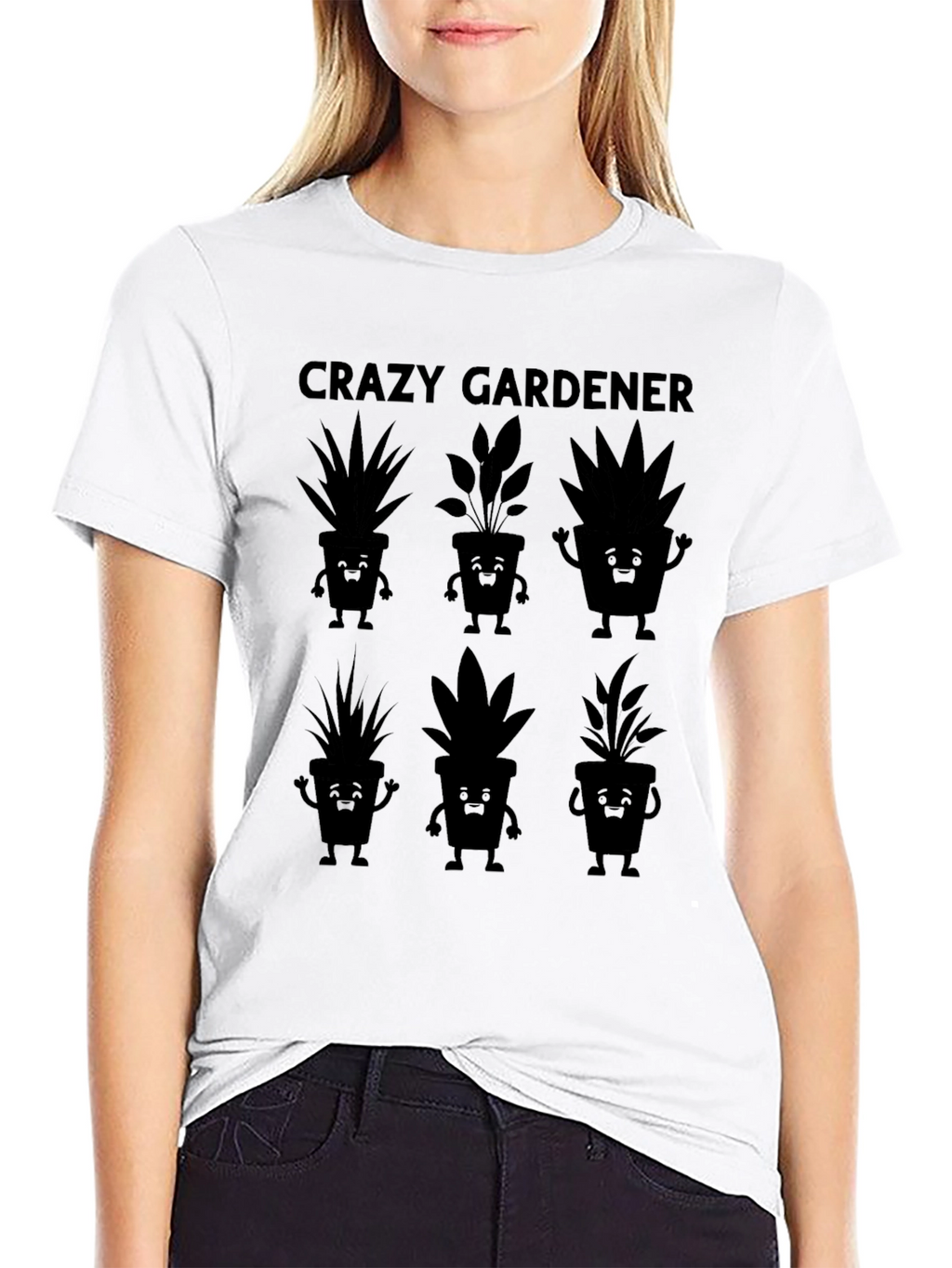 Crazy Gardener T-Shirt with Cute Plant Graphics
