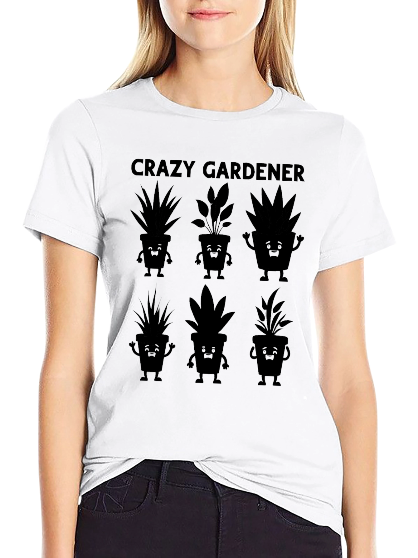 Crazy Gardener T-Shirt with Cute Plant Graphics