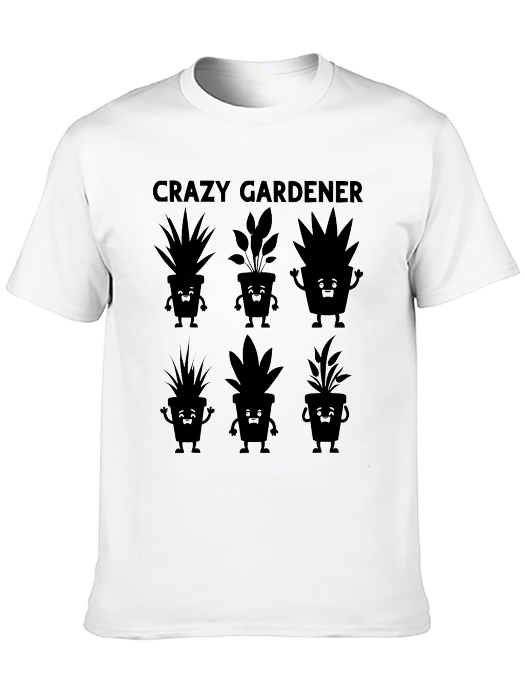 Crazy Gardener T-Shirt with Cute Plant Graphics