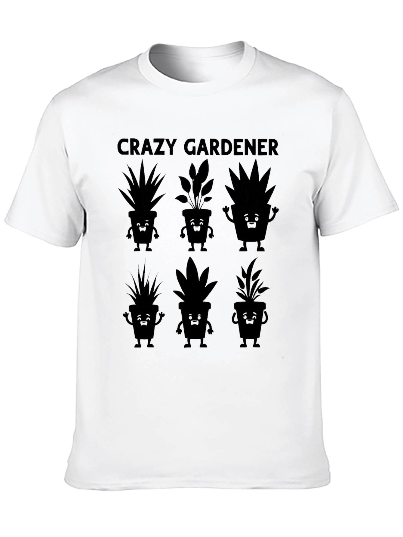 Crazy Gardener T-Shirt with Cute Plant Graphics