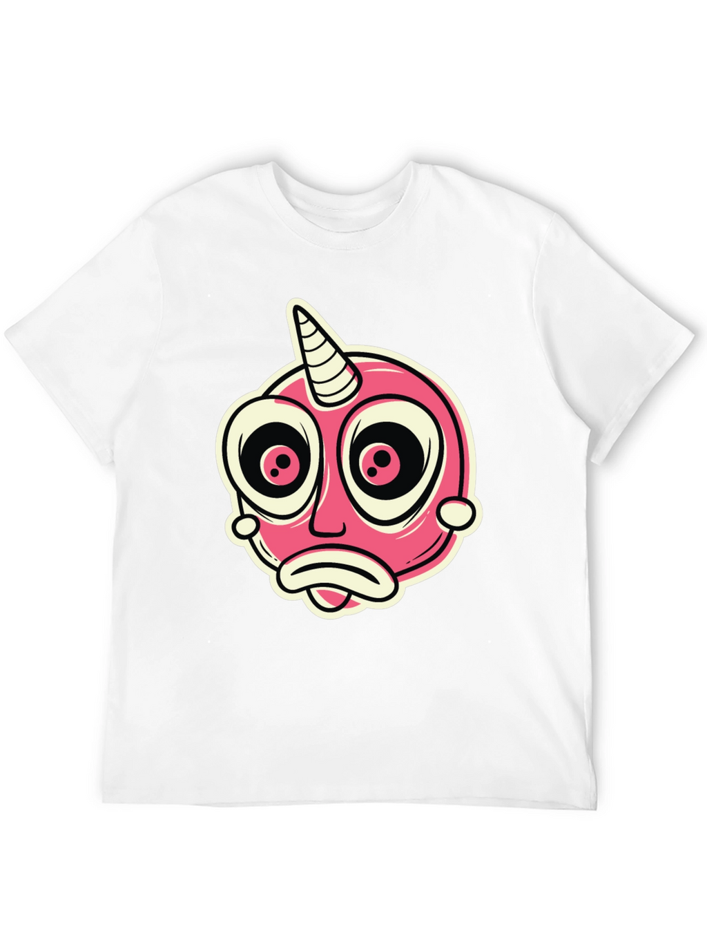Cartoon Unicorn Creature Graphic Black T-Shirt