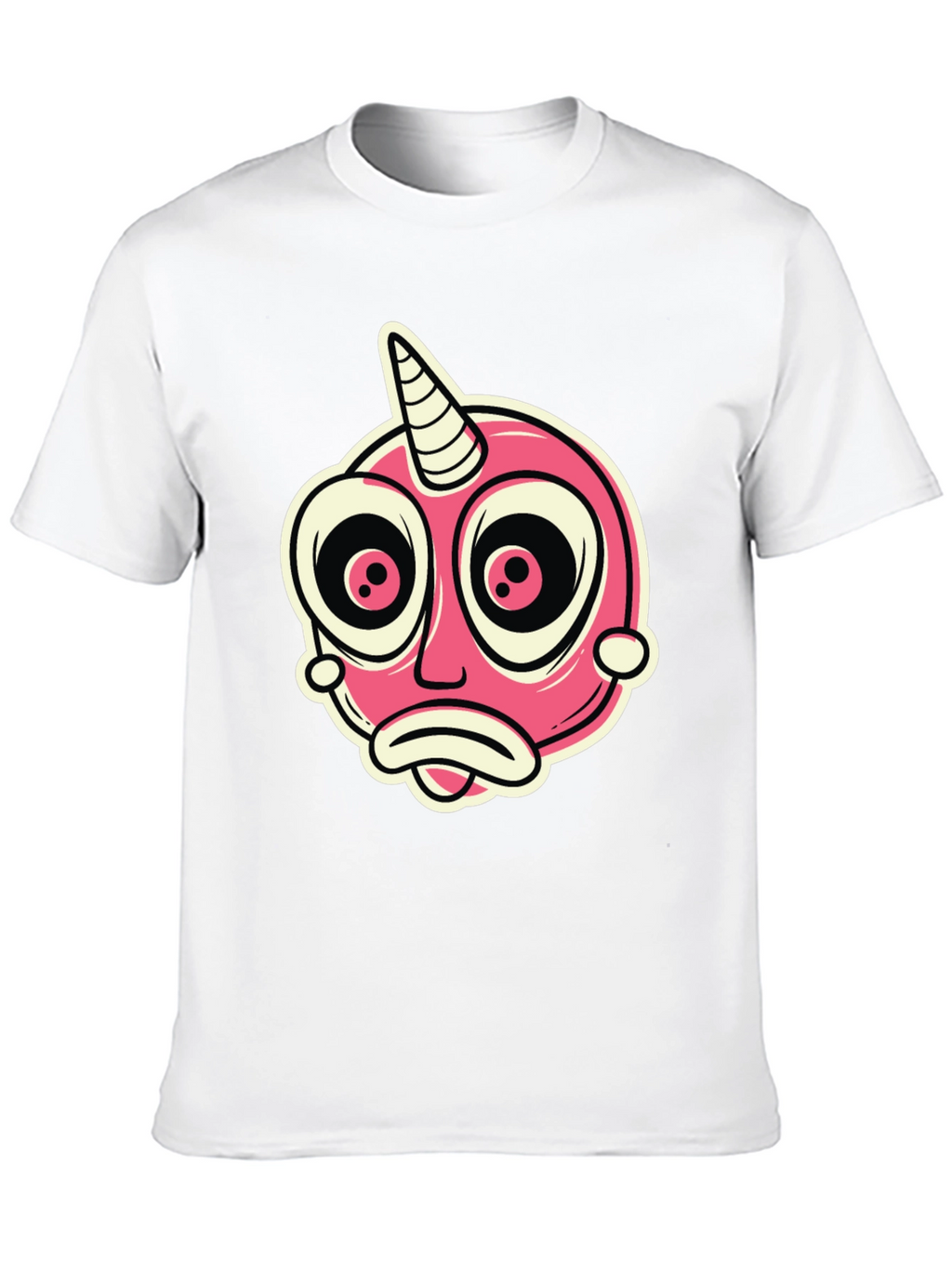 Cartoon Unicorn Creature Graphic Black T-Shirt