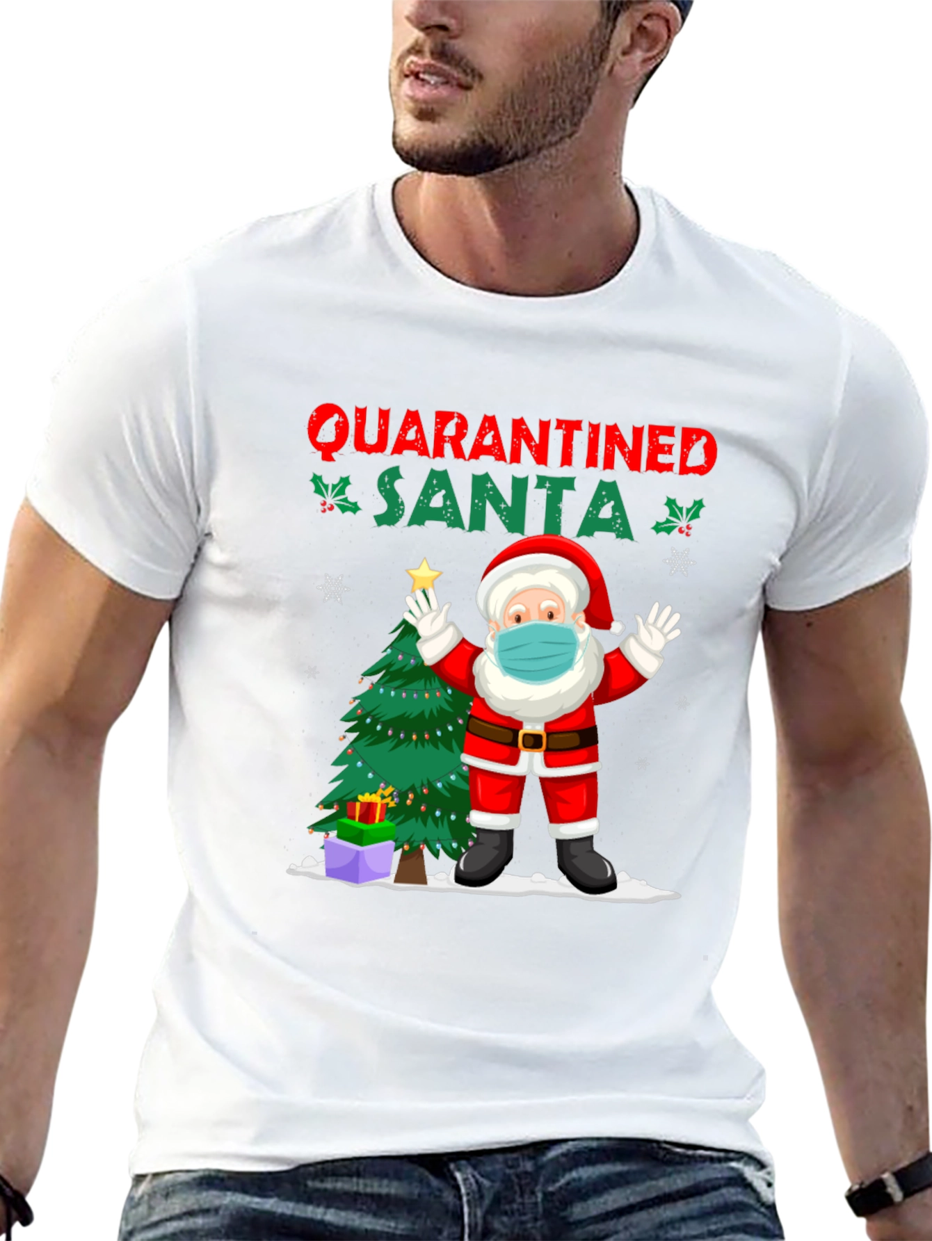 Quarantined Santa Graphic Tee - Christmas Holiday