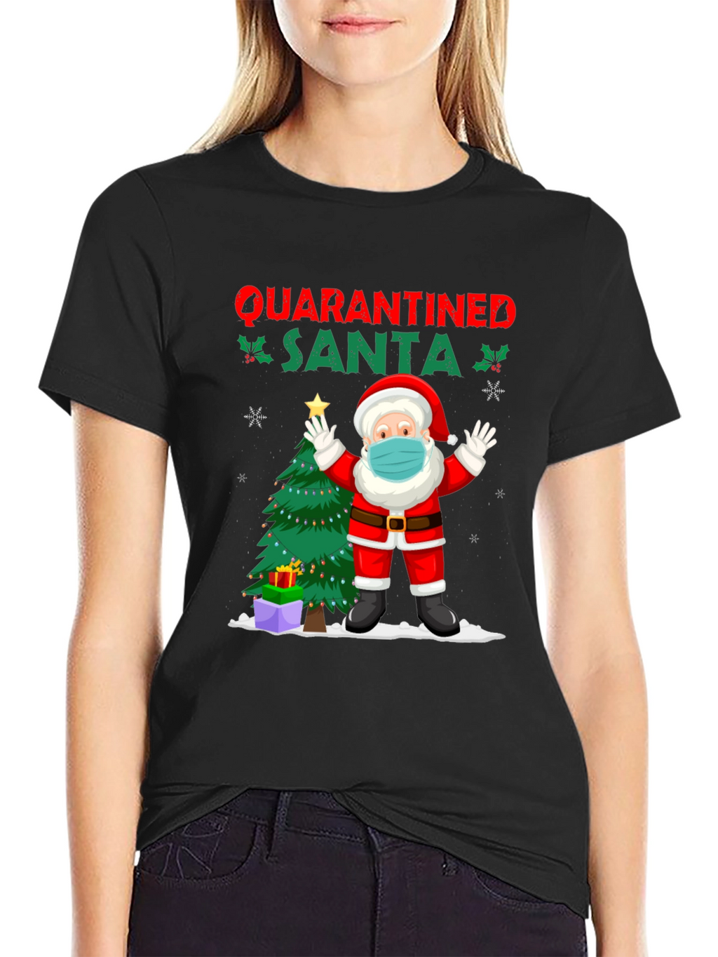 Quarantined Santa Graphic Tee - Christmas Holiday
