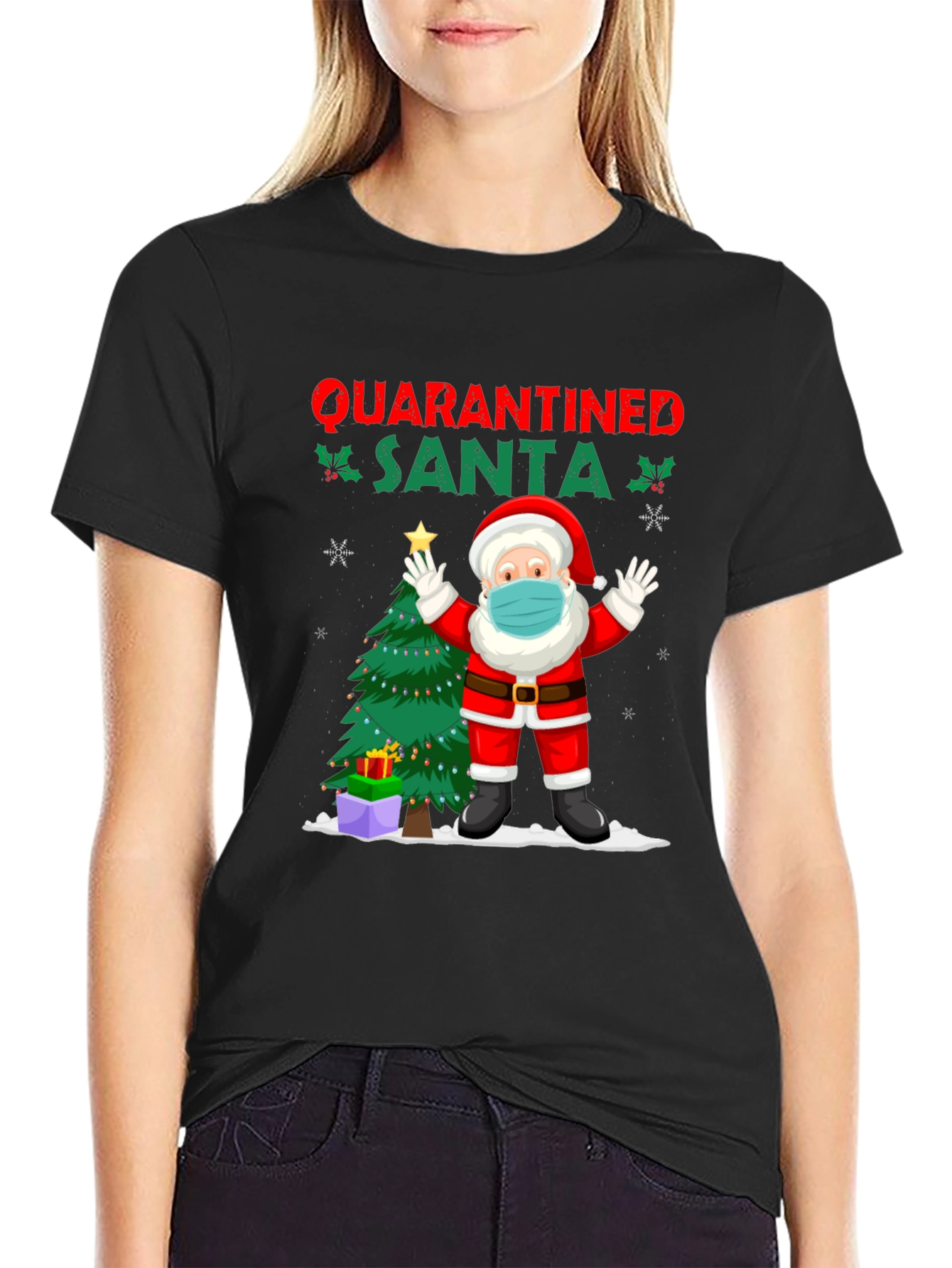Quarantined Santa Graphic Tee - Christmas Holiday