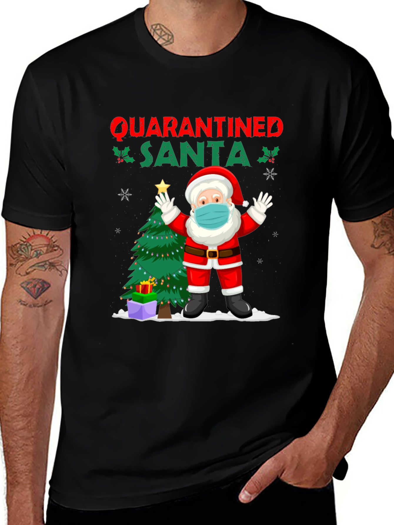 Quarantined Santa Graphic Tee - Christmas Holiday