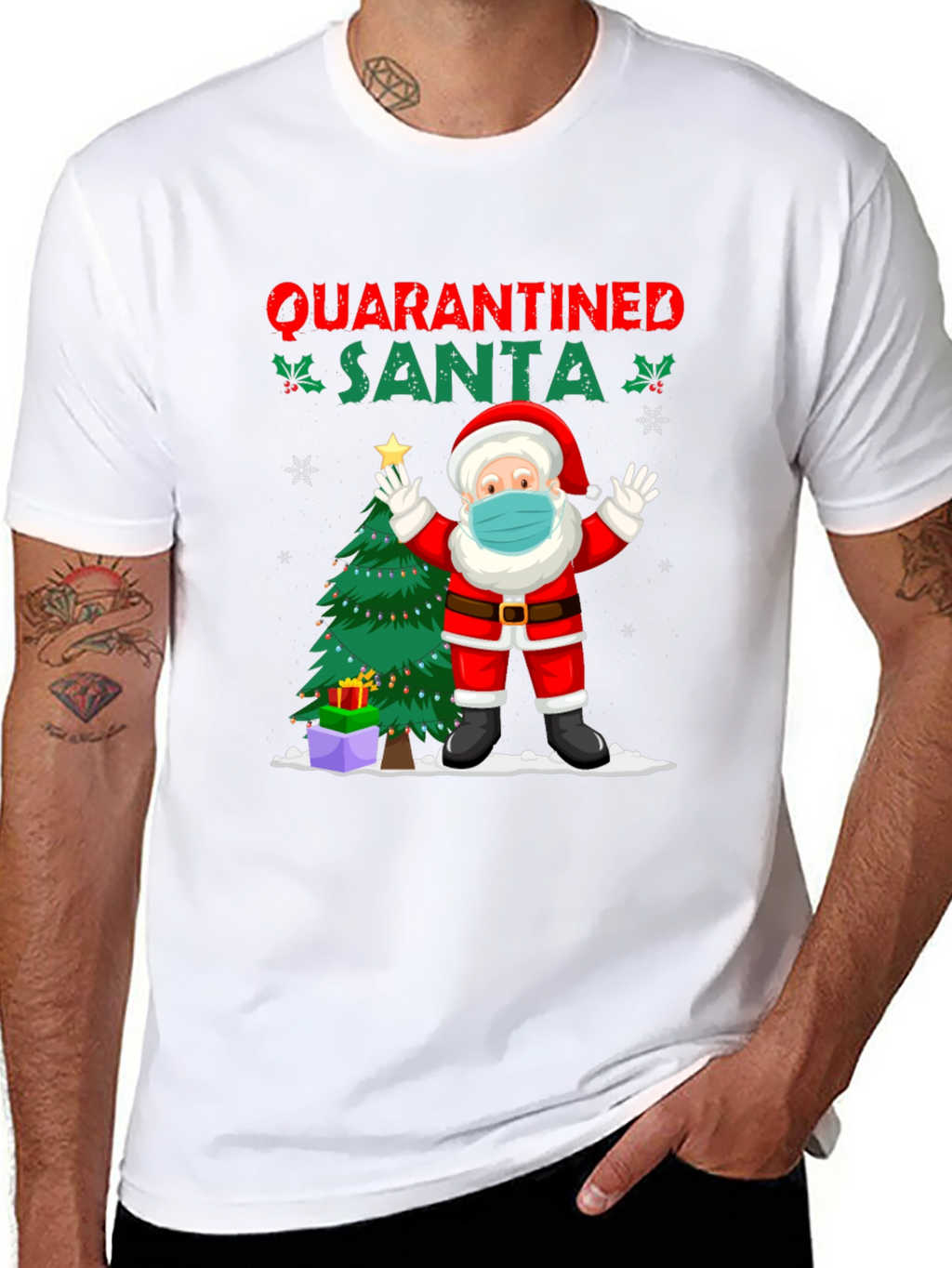 Quarantined Santa Graphic Tee - Christmas Holiday