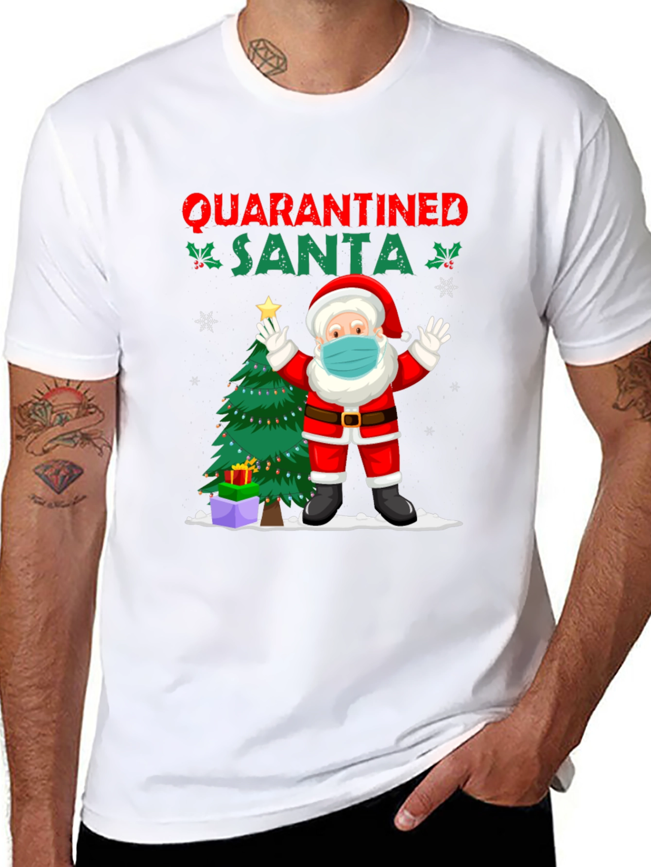 Quarantined Santa Graphic Tee - Christmas Holiday