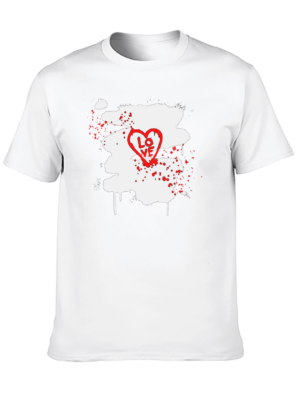 LOVE Heart Splatter Graphic Tee - Black