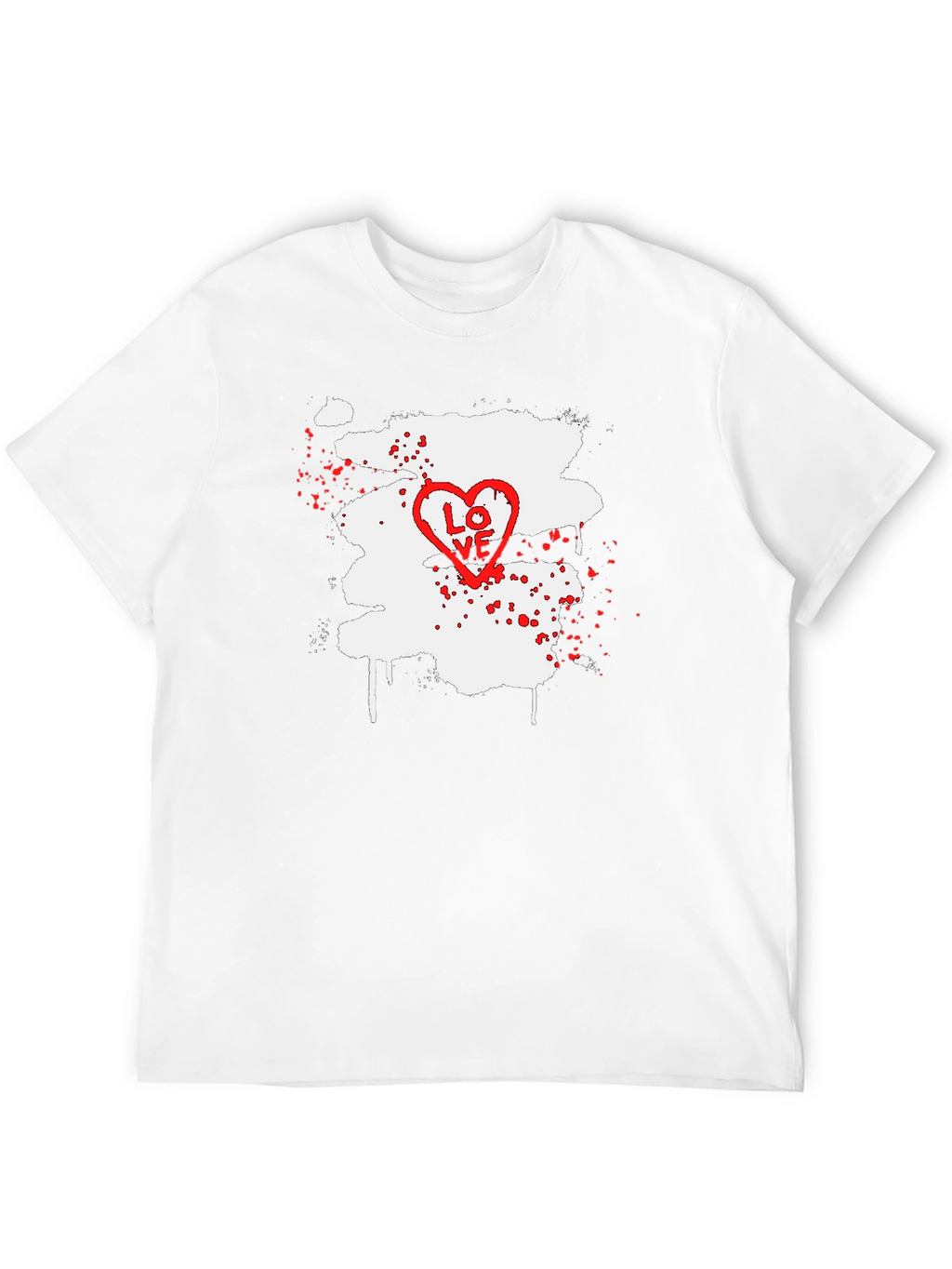 LOVE Heart Splatter Graphic Tee - Black
