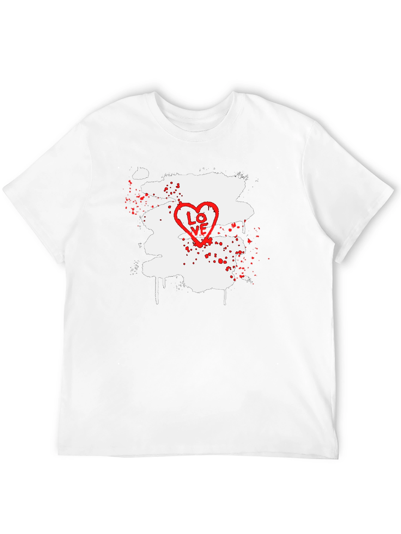 LOVE Heart Splatter Graphic Tee - Black
