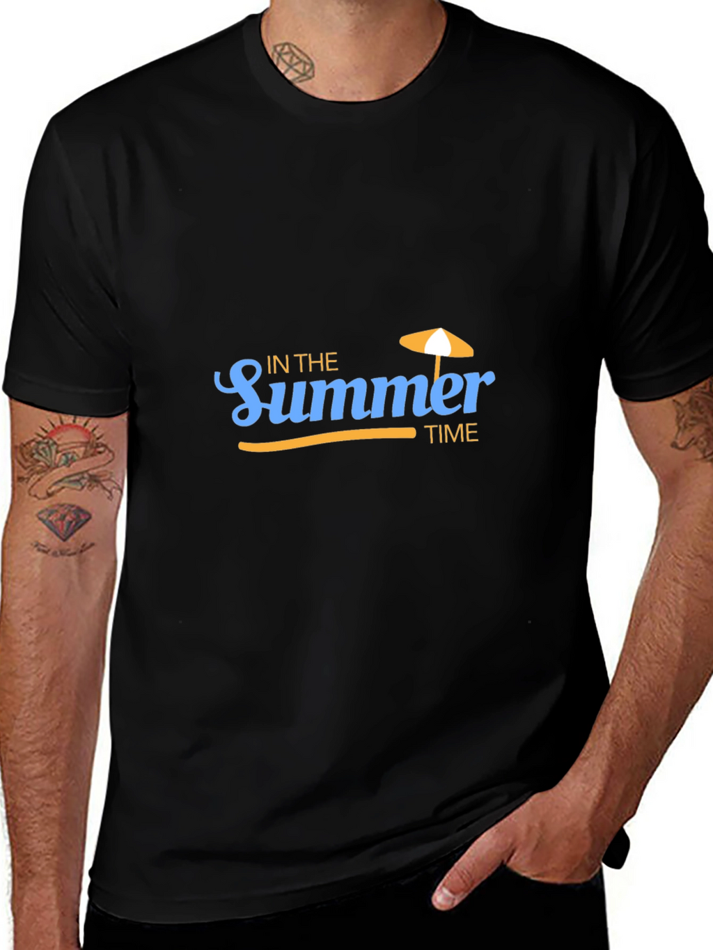 Summer Time Black Graphic Tee