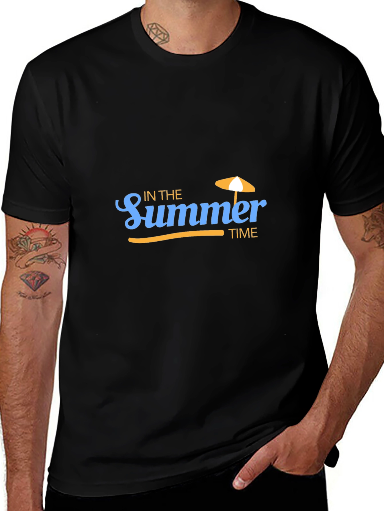 Summer Time Black Graphic Tee