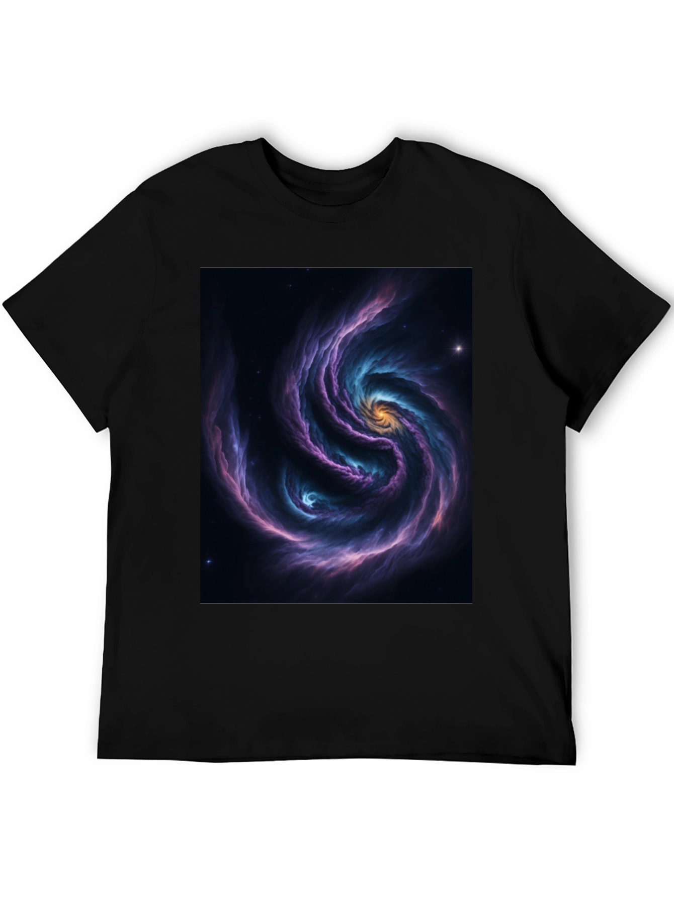 Nebula Swirl Graphic Black T-Shirt