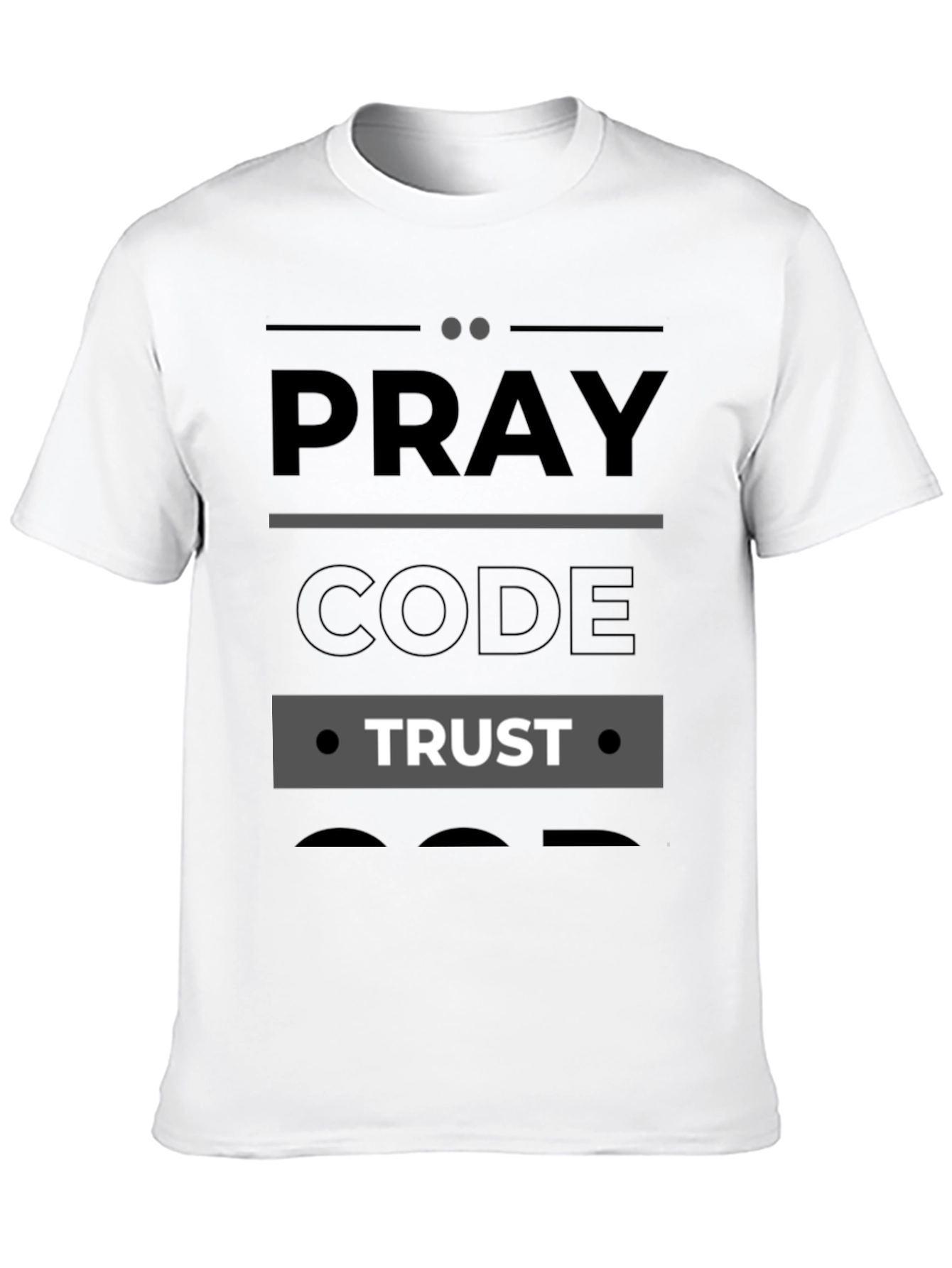 Pray Code Trust Graphic T-Shirt - Mens Black Tee