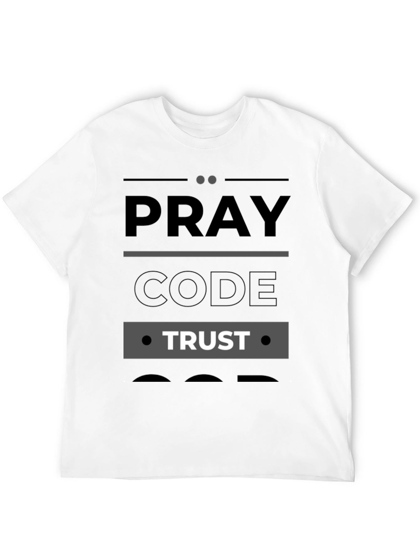 Pray Code Trust Graphic T-Shirt - Mens Black Tee