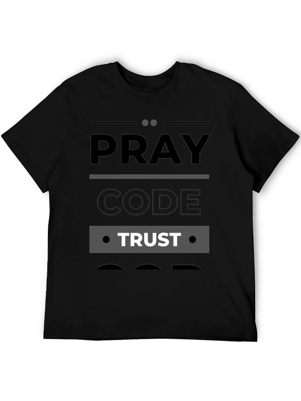 Pray Code Trust Graphic T-Shirt - Mens Black Tee