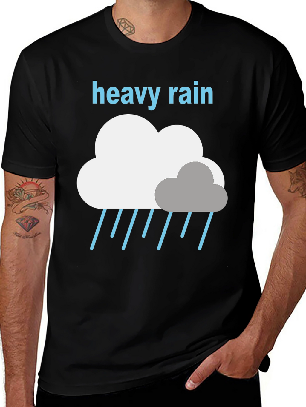 Heavy Rain Graphic Tee - Weather Lovers T-Shirt