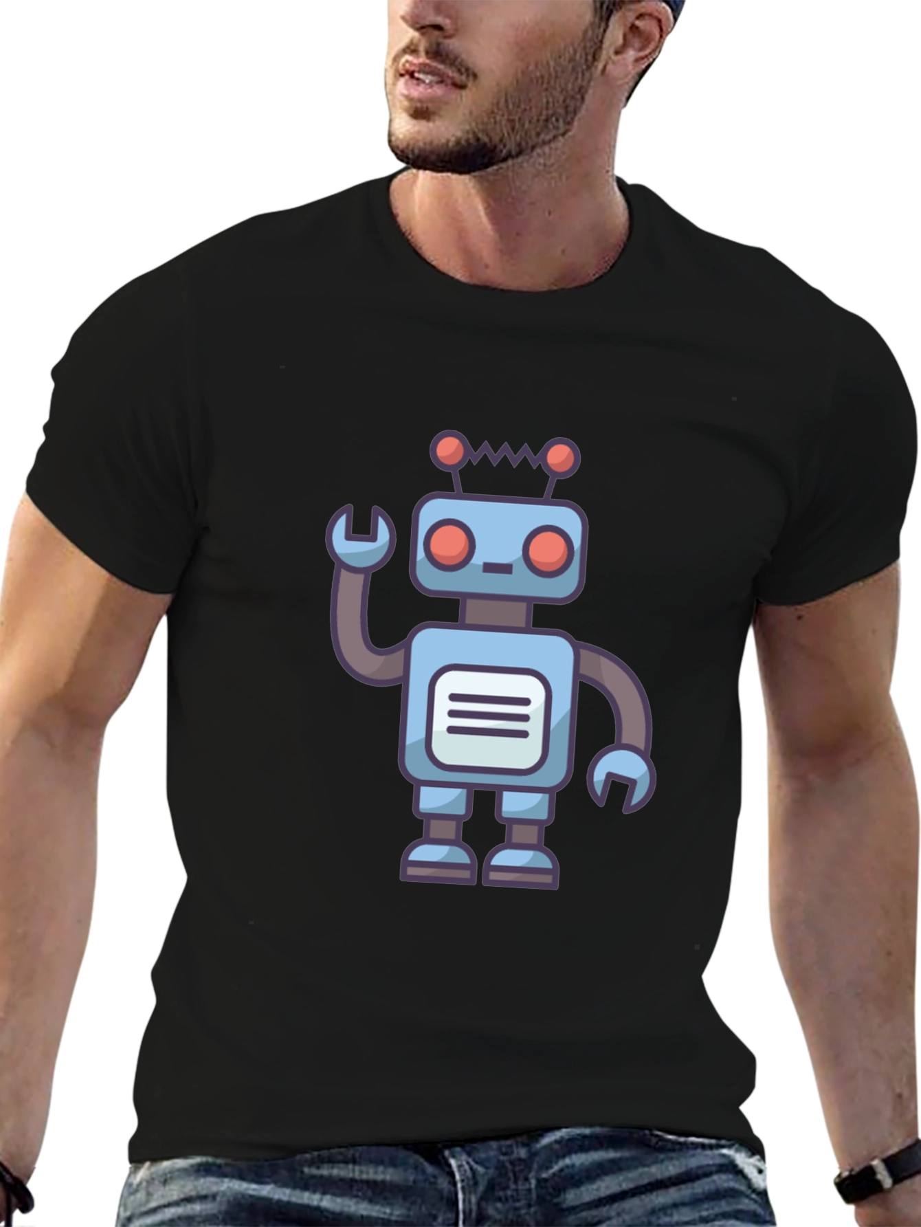 Robot Graphic T-Shirt - Unique Design