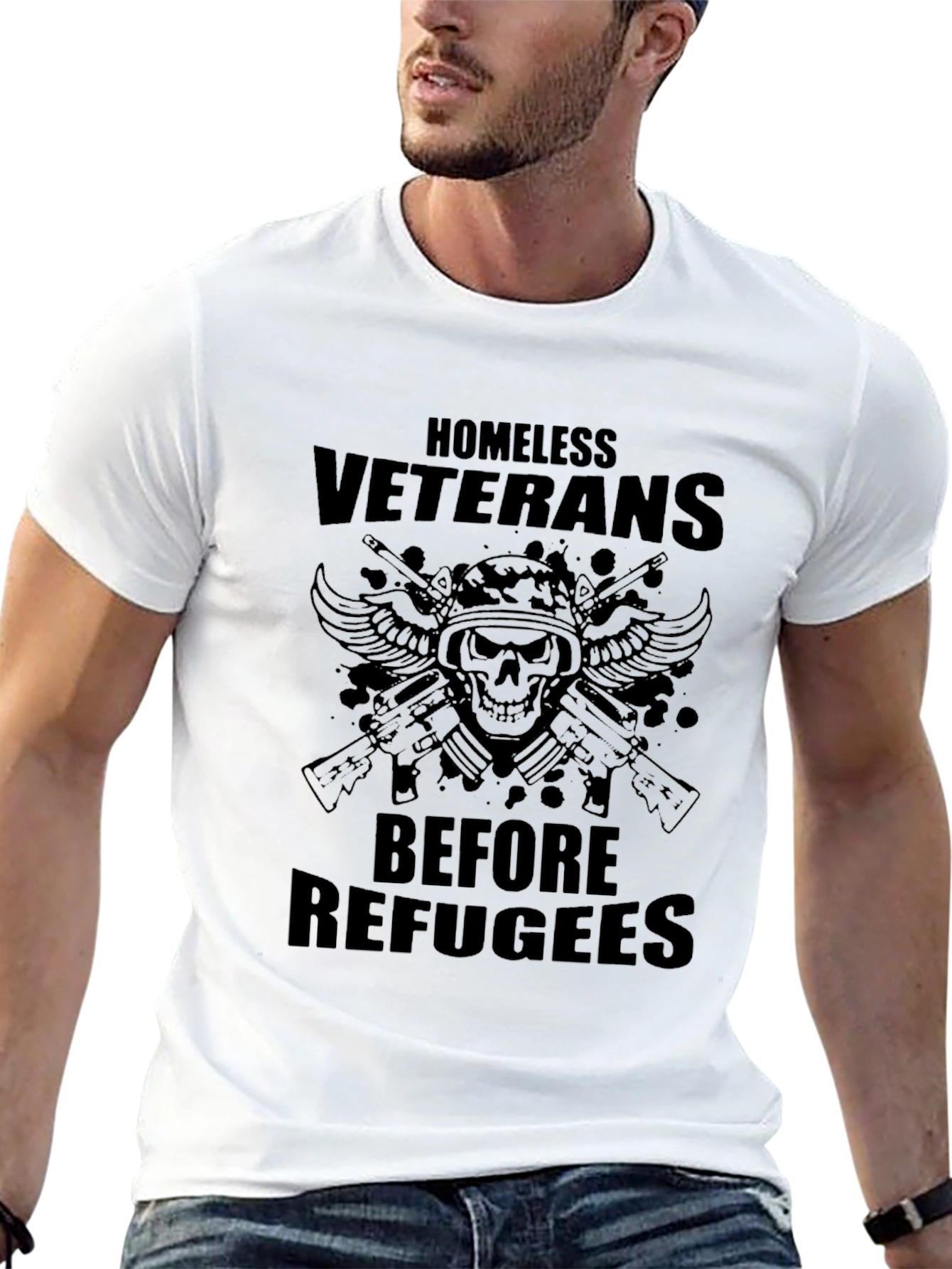 Homeless Veterans Graphic Tee - Patriotic T-Shirt