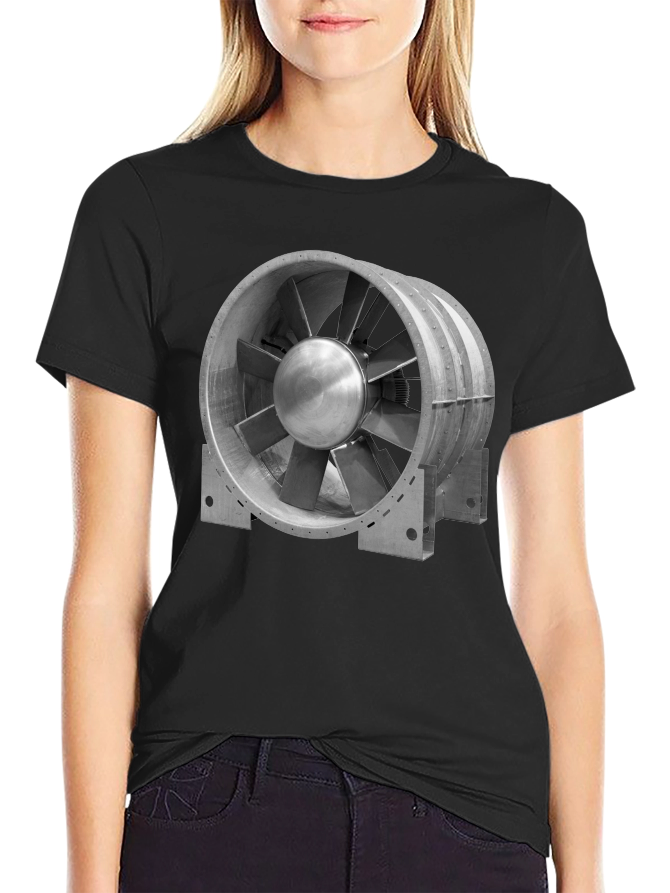 Industrial Fan Graphic Tee - Modern Unisex T-Shirt