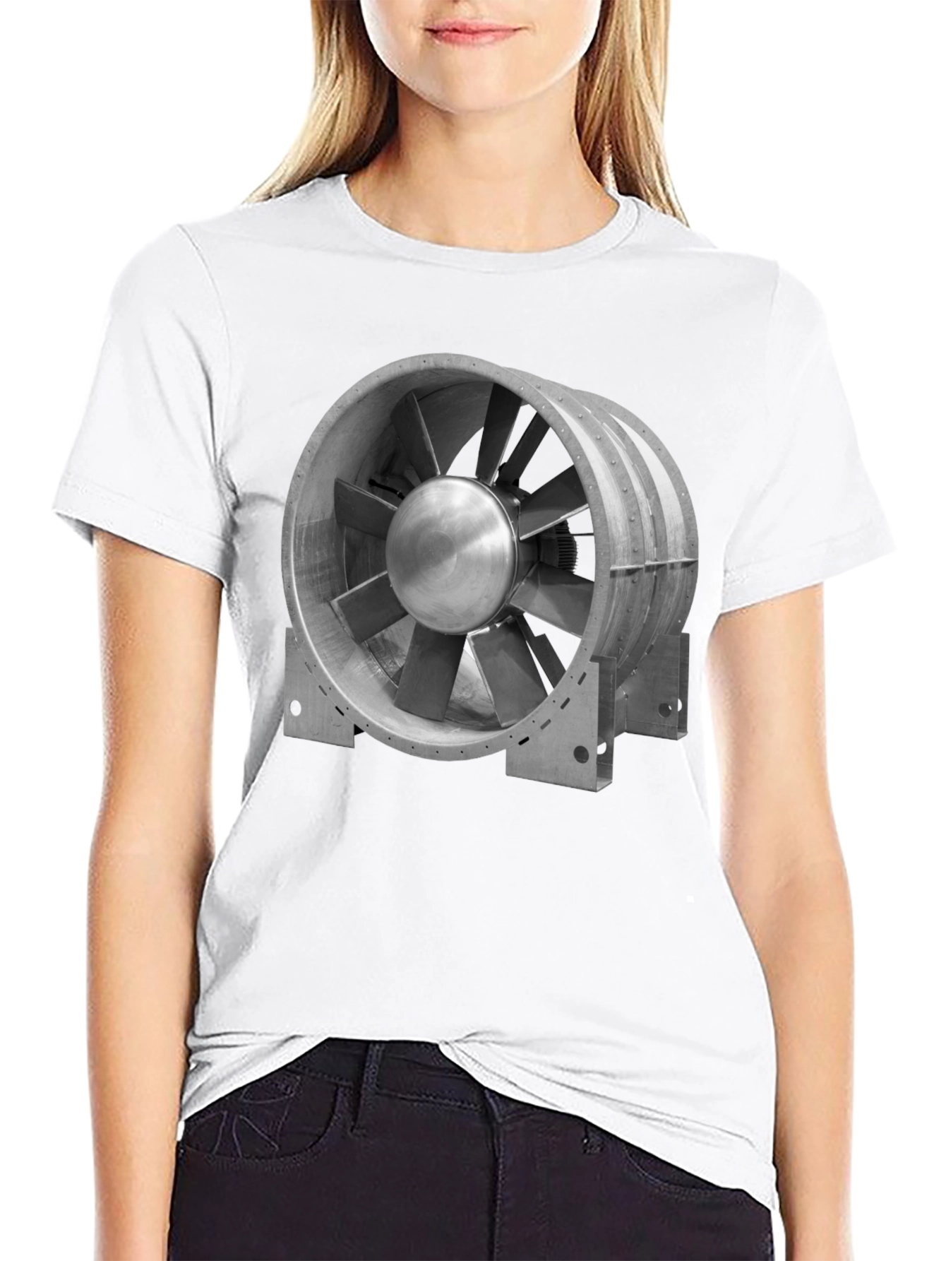 Industrial Fan Graphic Tee - Modern Unisex T-Shirt