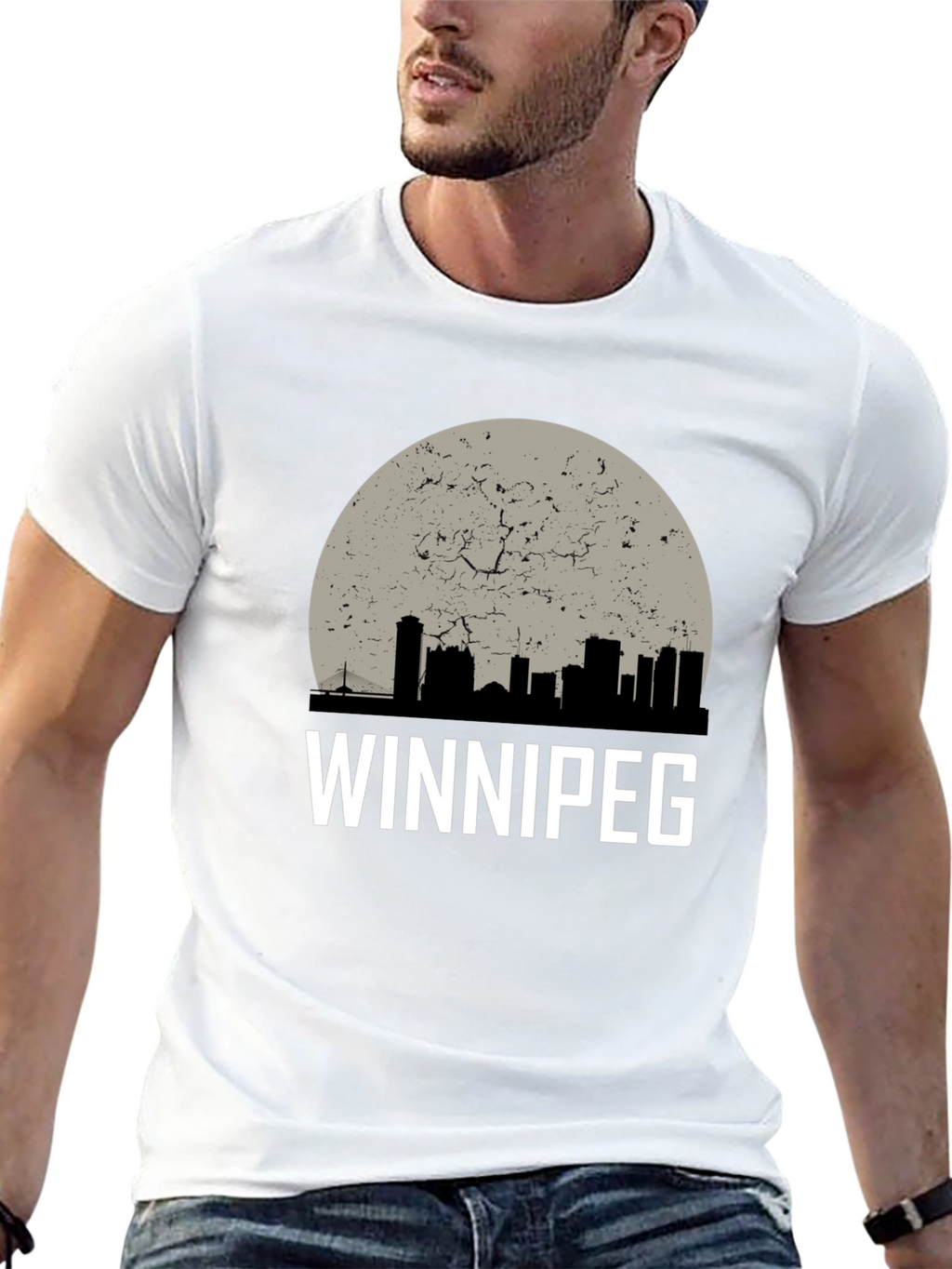 Winnipeg Skyline Graphic T-Shirt - Black