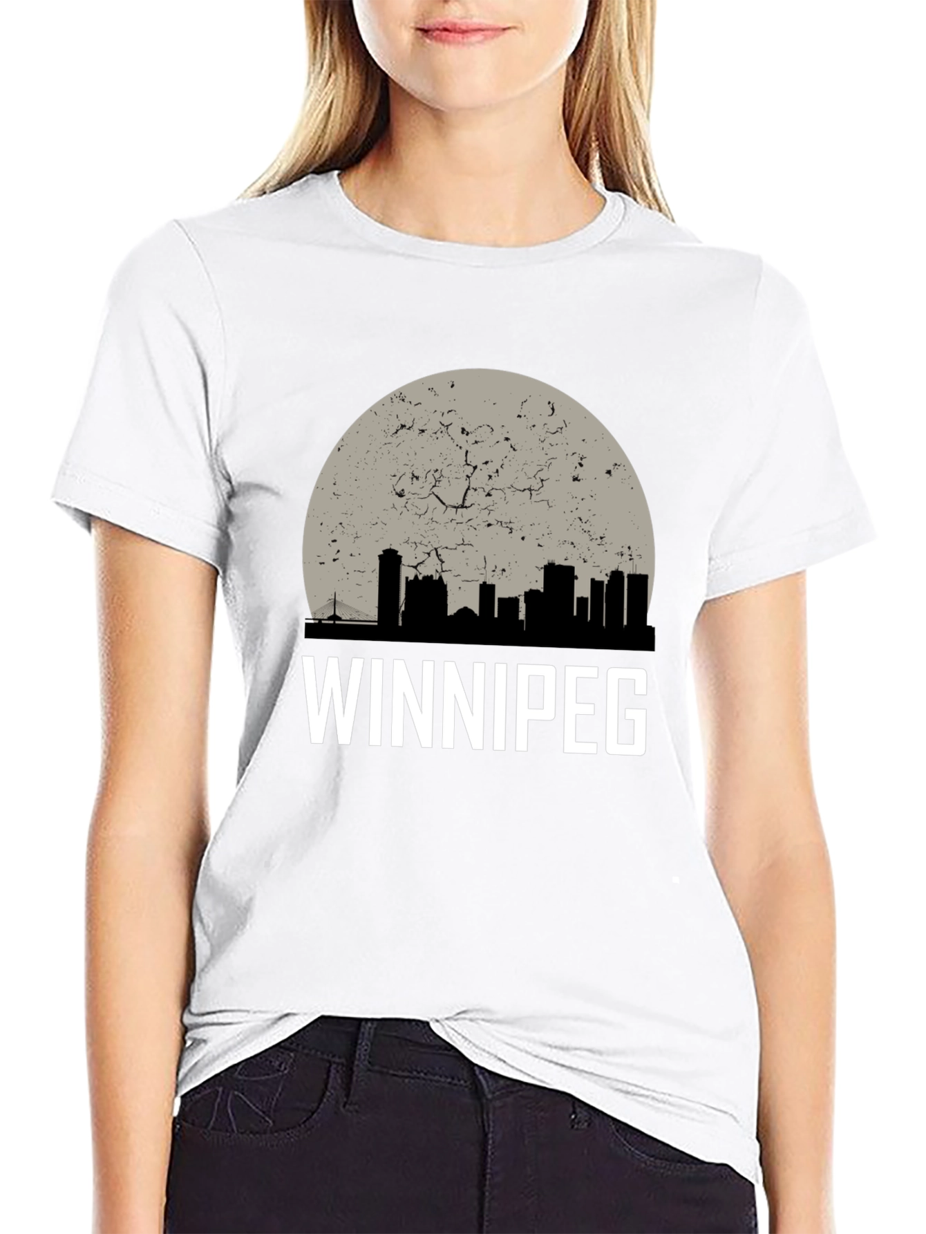 Winnipeg Skyline Graphic T-Shirt - Black