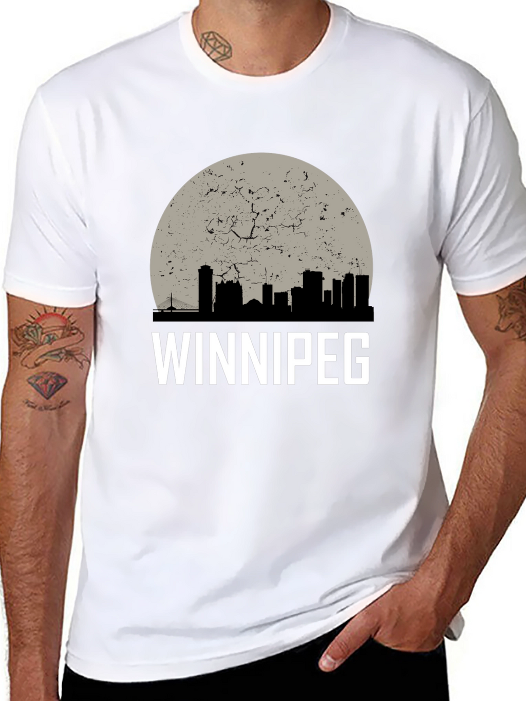 Winnipeg Skyline Graphic T-Shirt - Black