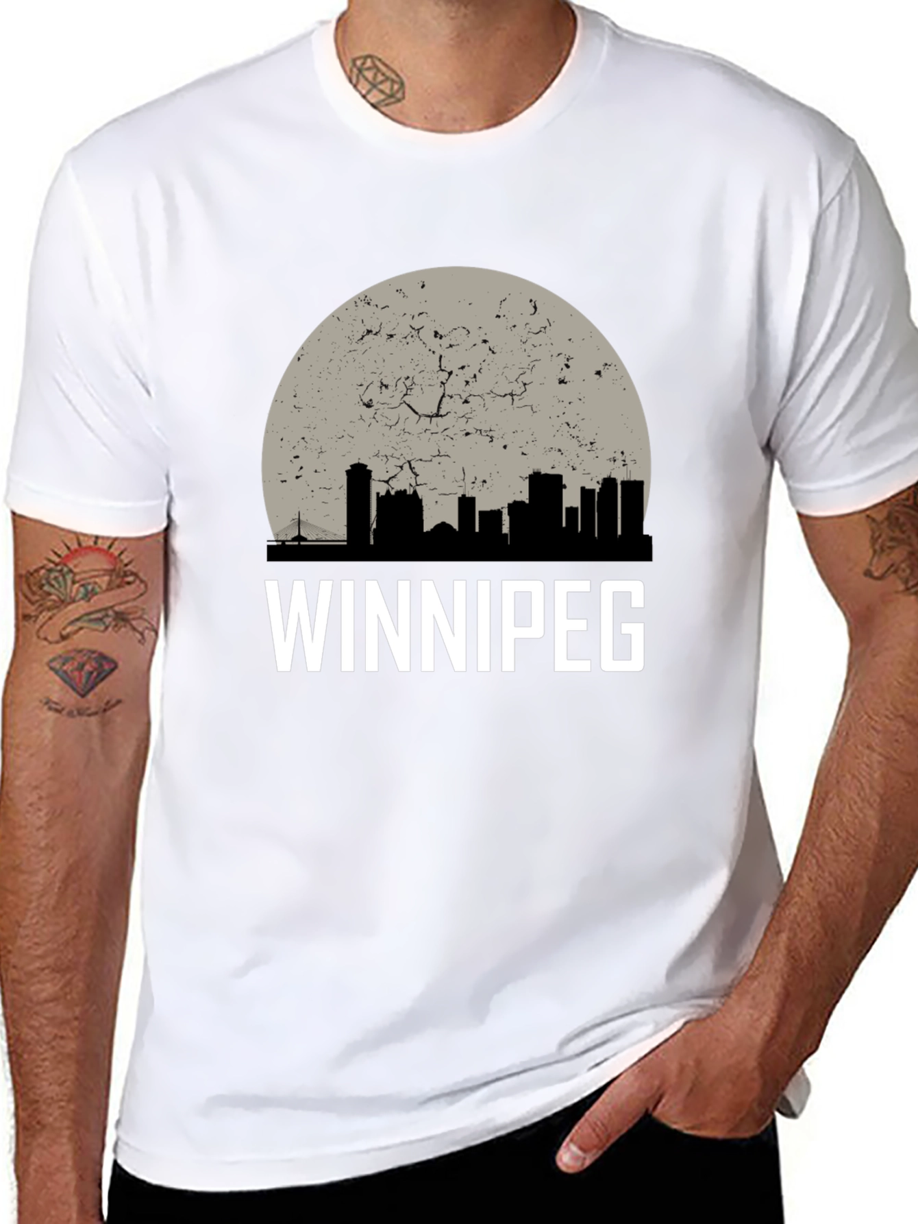 Winnipeg Skyline Graphic T-Shirt - Black