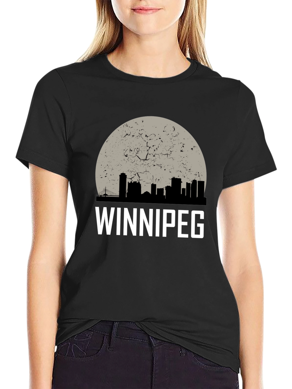 Winnipeg Skyline Graphic T-Shirt - Black