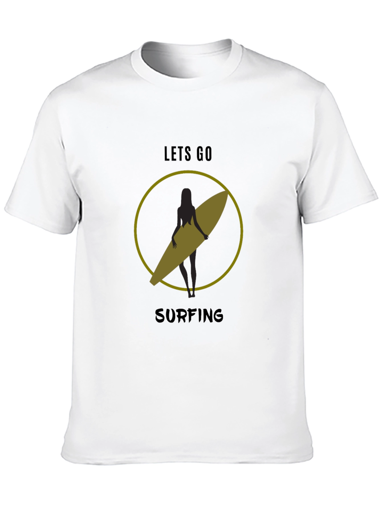 Lets Go Surfing T-Shirt - Black Graphic Tee
