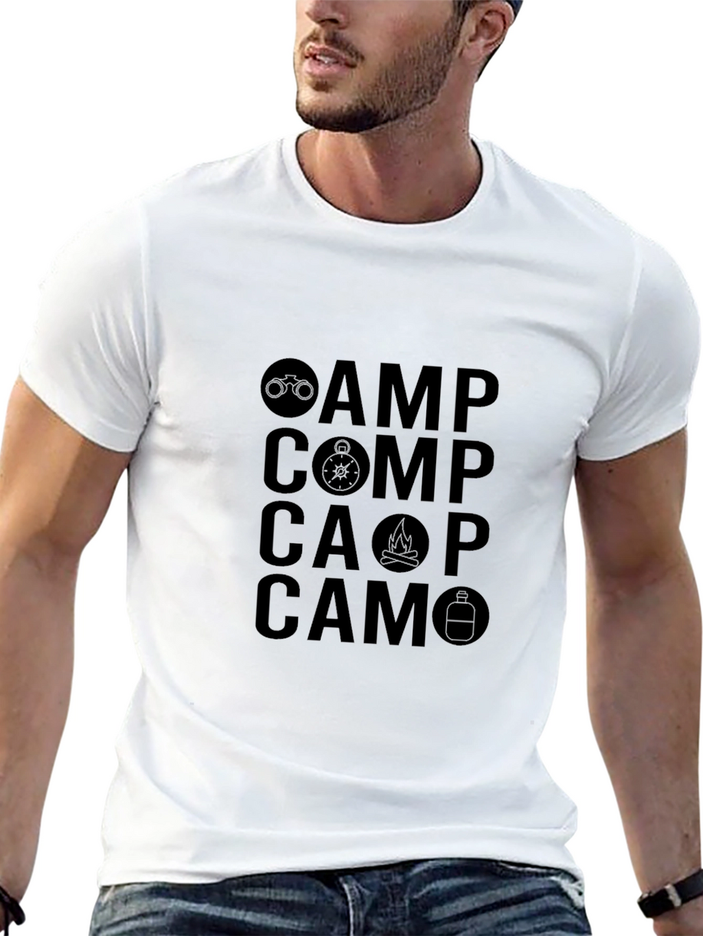 Camo Camp Outdoor Graphic T-Shirt