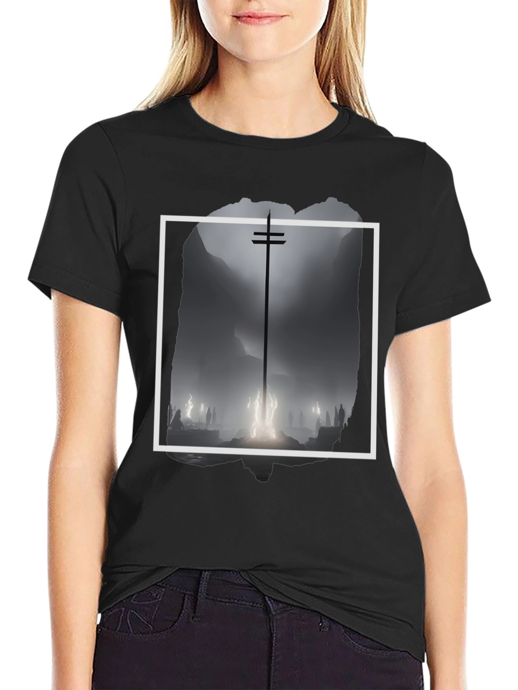 Mystic Silhouette Graphic Tee - Black