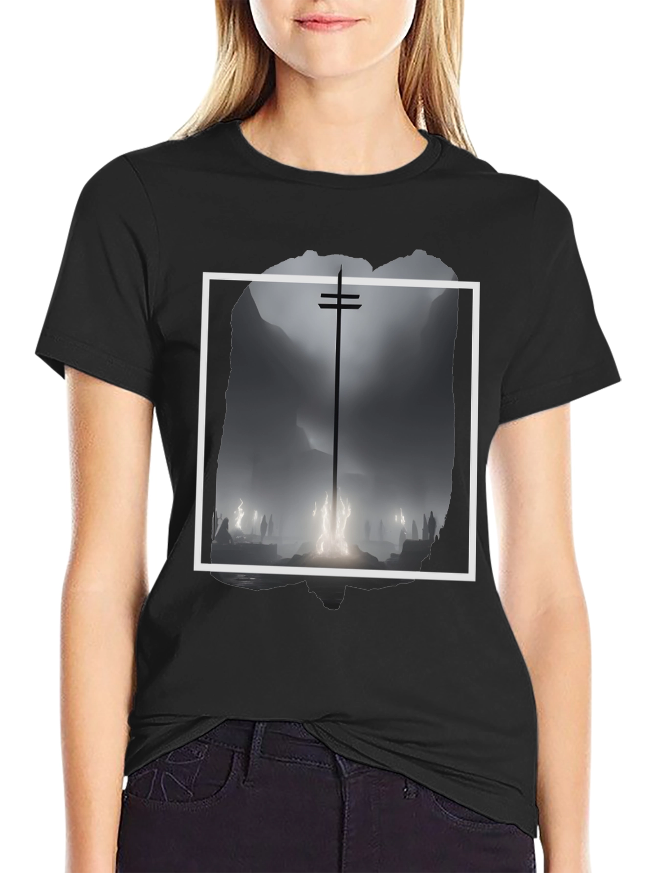 Mystic Silhouette Graphic Tee - Black