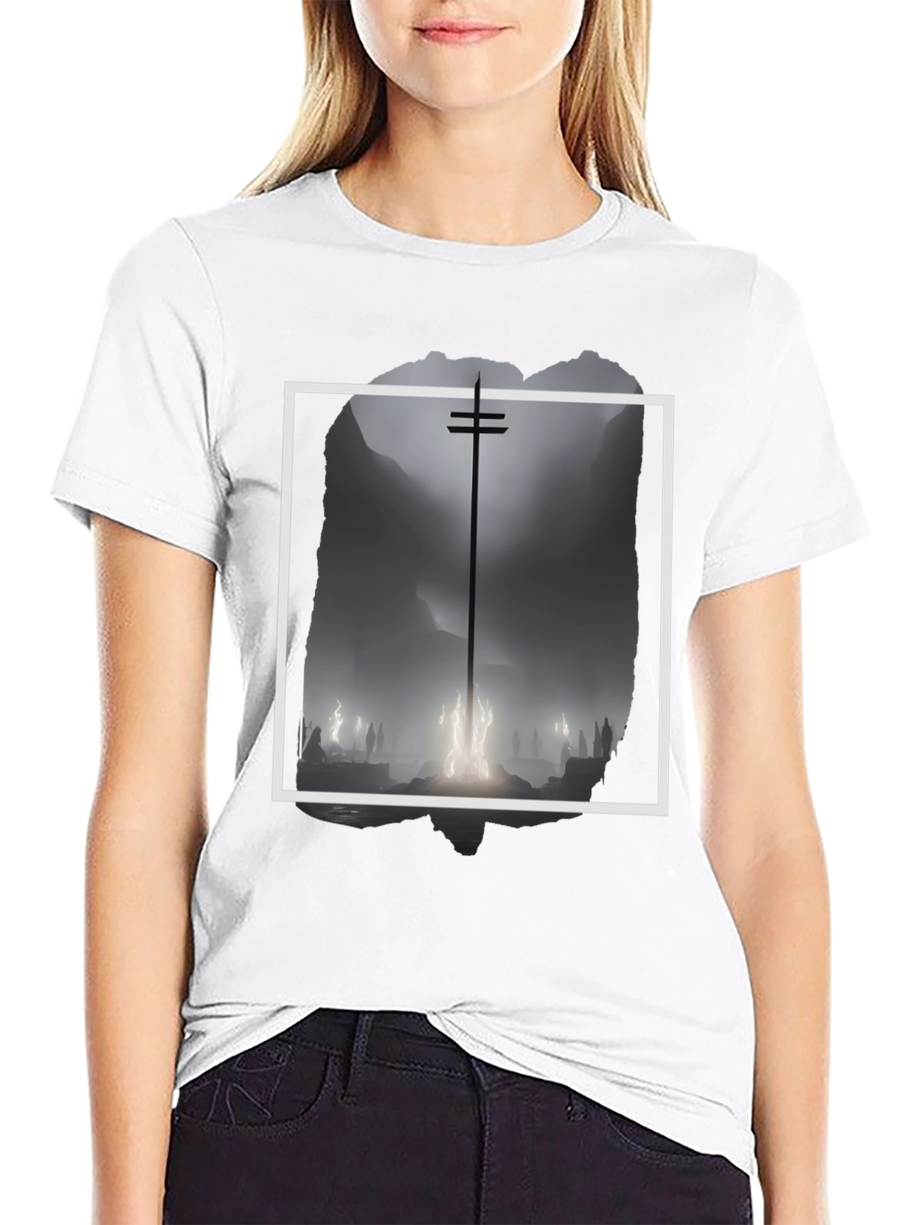 Mystic Silhouette Graphic Tee - Black