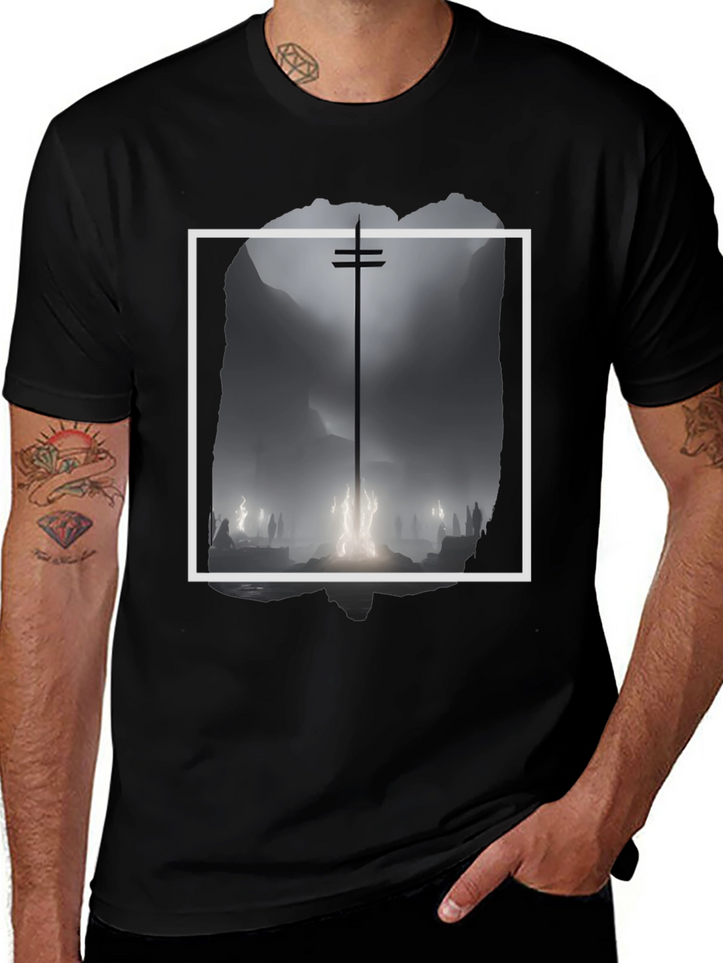 Mystic Silhouette Graphic Tee - Black