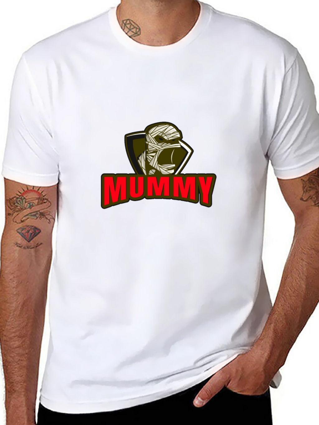 Mummy Graphic Tee - Black Cotton Blend T-Shirt