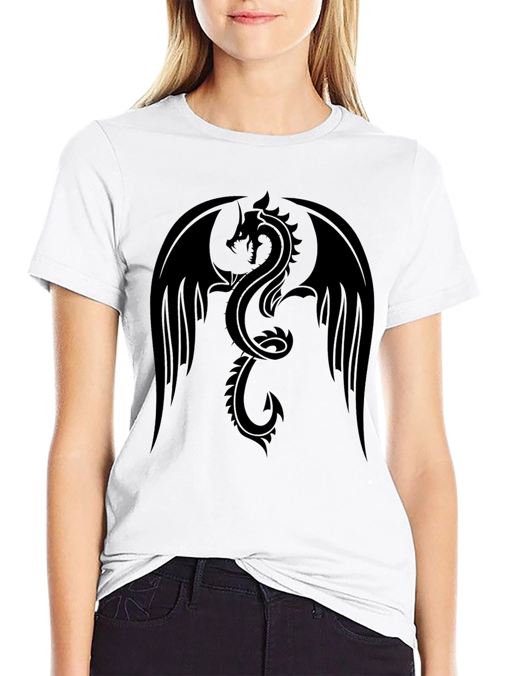 Mens Black Dragon Graphic T-Shirt
