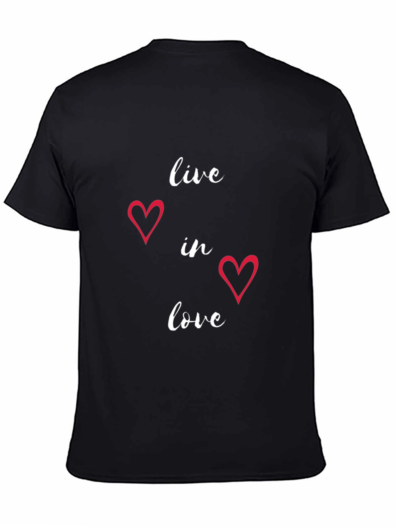 Live in Love Heart Graphic Tee - Black