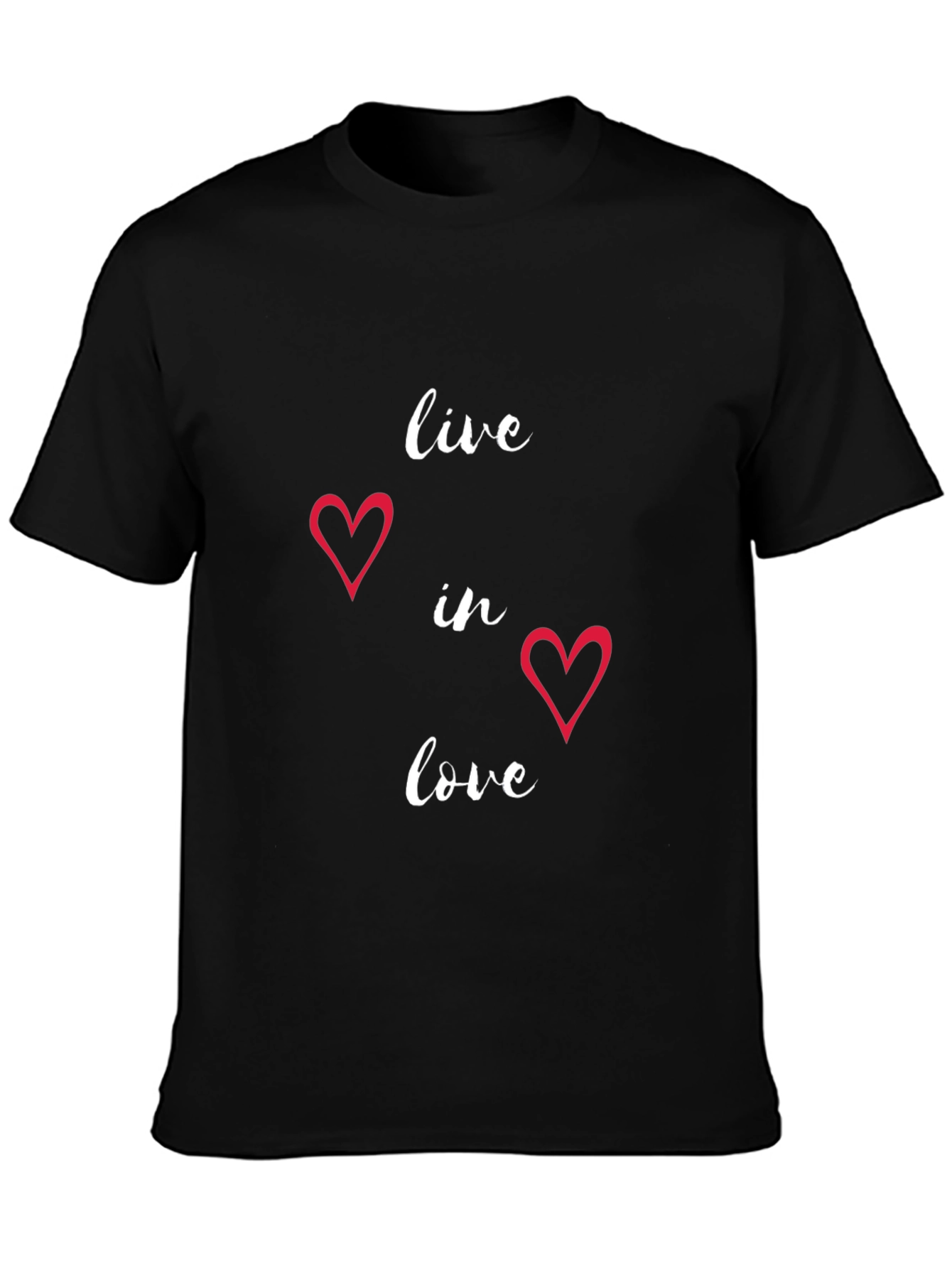 Live in Love Heart Graphic Tee - Black