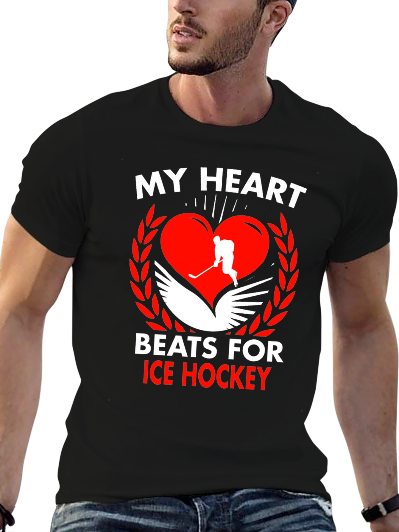 My Heart Beats for Ice Hockey T-Shirt